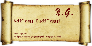 Nérey Györgyi névjegykártya